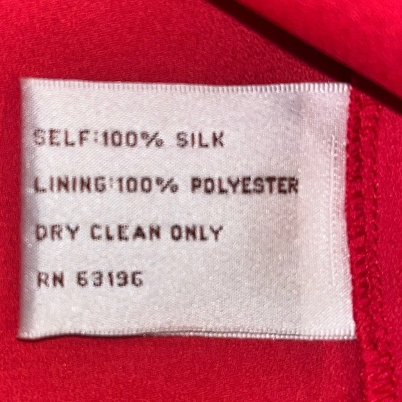 100% Silk Suzi Chin for Maggy Boutique soft red ruffled dress - Picture 12 of 12